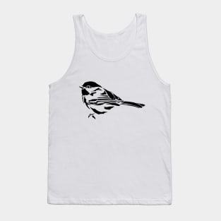 Minimalist Chickadee Stencil Art Tank Top